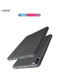 Bao da chính hãng Mutural cao cấp cho iPad Pro 12.9 2020 có khay đựng bút - Đen