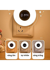 Đèn Ngủ Thông Minh, Điều Chỉnh Được Nhiều Cấp Độ Sáng, Có Đồng Hồ One Fire Điều Khiển Từ Xa Bằng Remote