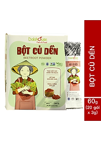Bột củ dền Dalahouse Hộp 60gr (Mẫu mới gồm 20 tuýp tiện dụng) - Nguyên chất sấy lạnh - Organic giúp bổ máu - Đạt tiêu chuẩn Châu Âu