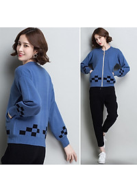Áo Len Cardigan Nữ Khóa Kéo Tay Bồng Họa Tiết Xinh Thời Trang Korea ALN036 MayHomes Mẫu Mới Đông Xuân