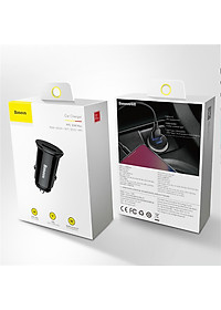 Tẩu sạc nhanh đa năng dùng cho xe hơi Baseus Circular  Plastic A+C 30W  PPS Car Charger - Hàng Chính Hãng