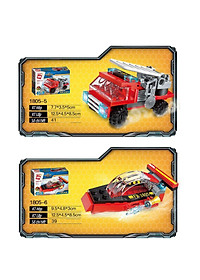 Đồ chơi lắp ghép Xe cứu hoả 8 trong 1 với 313 chi tiết Bằng nhựa ABS an toàn