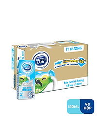 Thùng 48 Hộp Sữa Tươi Tiệt Trùng Dutch Lady Cô Gái Hà Lan ít đường 180ml