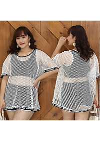 Đồ Bơi Nữ Hai Mảnh Bigsize Kèm Áo Lưới AT198 MayHomes Cho Cân Nặng 67Kg-85Kg