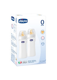 Hộp 2 Bình Nhựa Núm Latex Chicco (250ml)