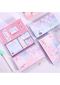 Hộp 6 tập giấy note màu hình hoa