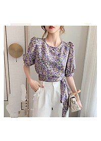 Áo kiểu họa tiết hoa nhí sang trọng, 2 màu thích hợp mặc công sở hoặc dạo phố