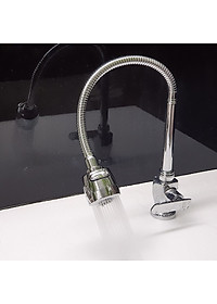 Vòi rửa chén lạnh cần lò xo Đồng mạ Chrome Eurolife EL-RC01 (Trắng bạc)
