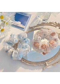 Dây buộc tóc - Scrunchies hoa thêu mẫu mới hàng đẹp HD63