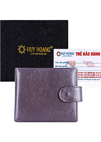Ví Nam Bấm Nút Huy Hoàng HT2143 (12.5 x 10 cm) - Nâu