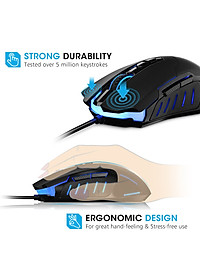 Chuột chơi game văn phòng có dây PICTEK T9 7200DPI 7 nút - Hàng Chính Hãng