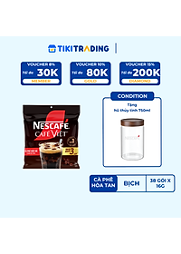 [Tặng Hũ Thủy Tinh NESCAFÉ HOẶC TRÀ SỮA NESTEA] Cà phê Hòa tan NESCAFÉ CAFÉ VIỆT 35  gói Vị Mạnh đặc trưng