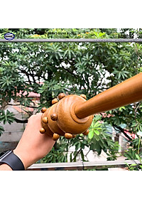 Cây lăn Massage toàn thân 3 bánh bi gai bằng gỗ Bách Xanh thơm (MH892) chăm sóc sức khỏe - giảm căng thẳng mệt mỏi