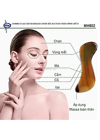 COMBO 2 chiếc Cạo gió masssage chăm sóc️ da toàn thân hình chữ S (MH802) - Chăm sóc sức khỏe