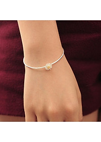 Lắc Tay Kiềng Bạc Nữ Bạc Hiểu Minh LTU468 hoa cúc