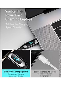 Cáp sạc nhanh Baseus C to C 100W màn led, Cáp sạc nhanh 100W Baseus Display Fast Charging Data Cable Type C to C 100W (20V/5A) - Hàng chính hãng