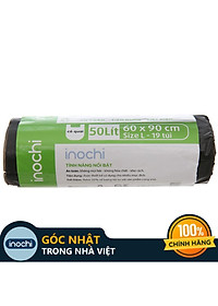  Túi Rác Tự Huỷ Inochi Có Quai Tiện Dụng 50L-Dạng Cuộn Màu Đen -Dài Hơn 20% So Với Sản Phẩm Cùng Size
