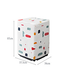 Vỏ Bọc Máy Giặt Áo Trùm Máy Giặt PVC Chống Nước Chống Bụi Cửa Trên, Cửa Đứng Họa Tiết Hình Khối