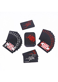 Bộ Bài Tây Nhựa PVC Nền Đen Cao Cấp, Chống Nước, Tùy Chọn Màu – Chính Hãng