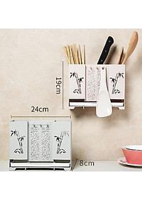 Kệ cắm dao, đũa, muỗng bằng nhựa hình trúc xinh - HENRYSA