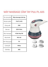 Máy massage bụng cầm tay 4 đầu hồng ngoại Puli PL-605 - Cơ