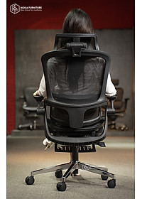 Ghế công thái học Nghiafurniture Mirai - Tối ưu về giá, tối đa tính năng, ngả lưng 140 độ, có gác chân, piston class4