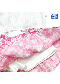 Bộ áo váy ngắn bé gái họa tiết Hoa hồng trắng cotton - AICDBGAEDTK5 - AIN Closet