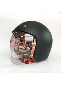 Nón bảo hiểm 3/4 kính âm Royal M139 Đen nhám cao cấp Lót tháo rời, che hết mặt