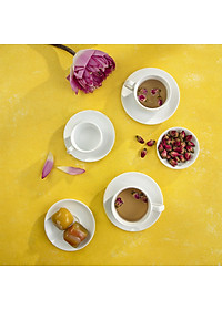 Chén quai vuông trắng đủ cỡ Chén uống trà sứ Long Phương