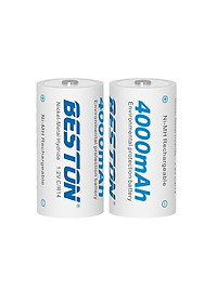 Pin C sạc Beston 4000mAh - Vỉ 2 pin cỡ trung dùng cho thiết bị gia đình, thiết bị điện tử - hàng nhập khẩu