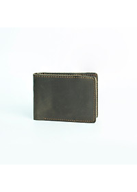 Ví mini nam da bò sáp ngựa điện Crazyhorse V125 cao cấp, bóp đựng thẻ da thật, đường chỉ tinh tế, ví nam nhỏ gọn dáng đứng, fullbox, thương hiệu Bụi leather chuyên đồ da thật