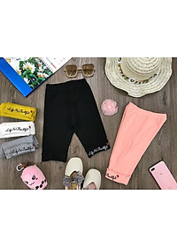 Quần thun leggings đùi cho bé gái đi chơi đi học size 10-30kg chất cotton co giãn chuẩn form