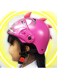 Mũ Nón Bảo Hiểm KhoNCC Hàng Chính Hãng - Cho Bé Trẻ Nhỏ Kiểu Dáng Khủng Long Có Kính Bảo Vệ Mắt - NHK-NBHKL-XALA (Nhiều Màu)
