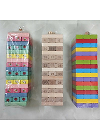 Đồ Chơi Rút Gỗ, SIZE TO, Đồ Chơi Gỗ Với 3 Mẫu Động Vật, Số Và Màu 51Pcs, Đồ Chơi Trẻ Em Thông Minh