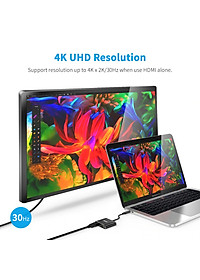 Hub chia cổng đa năng 2 in 1 Type-C thành cổng VGA Full HD & cổng HDMI chuẩn 4K hiệu CHOETECH M07BK dành cho Macbook Pro / Smartphone  - Hàng chính hãng