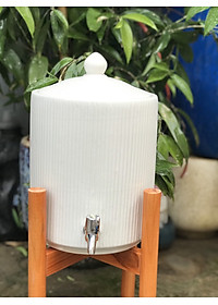 Bình nước sứ Bát Tràng dáng trụ dung tích 4 lít