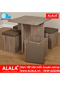 Bộ bàn ăn ALALA941 gỗ HMR chống nước - ww.ALALA.vn - 0939.622220