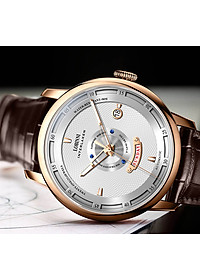 Đồng hồ nam chính hãng LOBINNI LB18071G-D1 hàng mới fullbox ,kính sapphire,chống xước,chống nước 50m,Bh 24 tháng,máy cơ (automatic),mặt trắng dây da nâu xịn