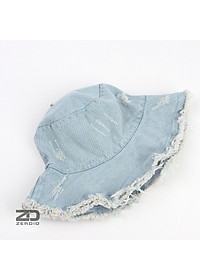 Nón vành tròn, Mũ bucket jean rách nam nữ phong cách cá tính