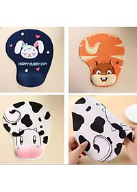 Lót Chuột Tròn Có Kê Tay Chống Chai Họa Tiết Dễ Thương 18 x 23 cm PaKaSa - Hàng chính hãng
