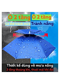 Mũ Ô Dù Đội Đầu Có Thể Gấp Gọn Tiện Lợi Chống Nắng Mưa Độc Đáo Cá Tính - Dùng Đi Du Lịch, Câu Cá, Đi Học,làm vườn