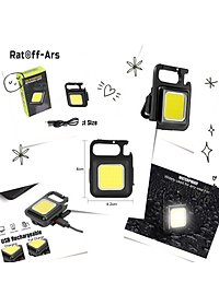 Đèn LED Mini Móc Khóa - Đèn Pin COB - Đèn Pin Dã Ngoại - Sạc Type C Tiện Dụng