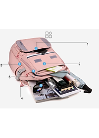 Balo nữ sinh đi học không thấm nước cao cấp phong cách hàn quốc 15.6"