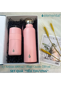 [Quà tặng cao cấp-Thương hiệu Mỹ] Set hộp quà tặng Sinh nhật, set Yêu Thương, bình giữ nhiệt và ly giữ nhiệt Elemental
