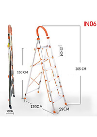 Thang nhôm tay vịn khung INOX Nikita NKT-IN6