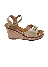 Giày Sandal Nữ Đế Xuồng HÀ NAM Da Bò Thật Thời Trang Cao Cấp 9cm DNU2144