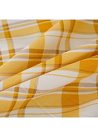 Bộ Ga Gối Cotton Tici Kẻ LIDACO Cao Cấp - Caro Vàng