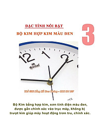 Đồng Hồ Treo Tường EASTAR Cao Cấp Tròn – Số Dập Nổi Máy KIM TRÔI – Bảo Hành 2 Năm – Tặng Pin Maxell