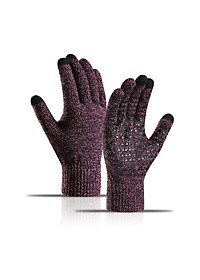 Găng tay len cảm ứng vân tay dùng điện thoại chống trơn trượt thích hợp nam và nữ dày ấm