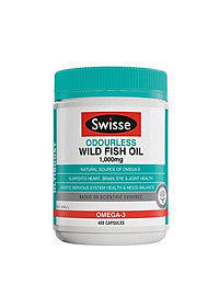 Viên Bổ Sung Omega 3 Không Mùi Swisse Wild Fish Oil 1,000mg Omega 3 - 400 viên (Hàng Nhập Khẩu Từ Úc)